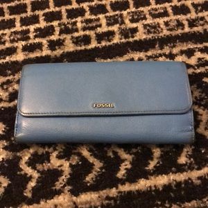 Light blue leather Fossil wallet